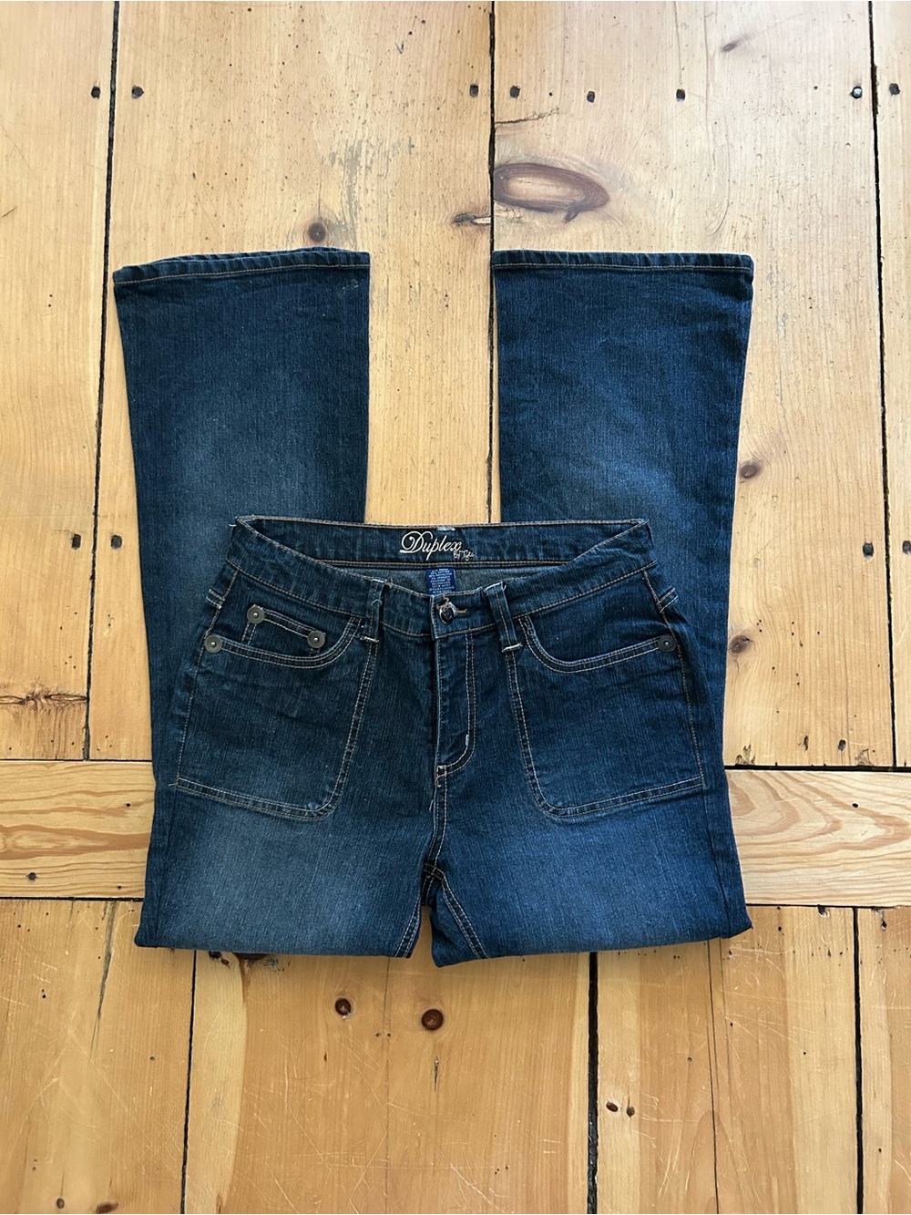 Vintage Women's Dark Blue Bootcut Jeans